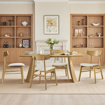 5-Piece Wood Upholstered Dining Set