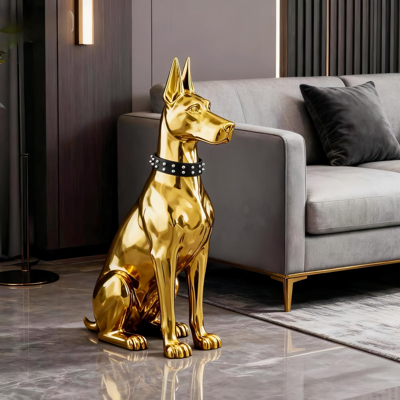 Surface de sculpture 39,5 po pour chien, Doré