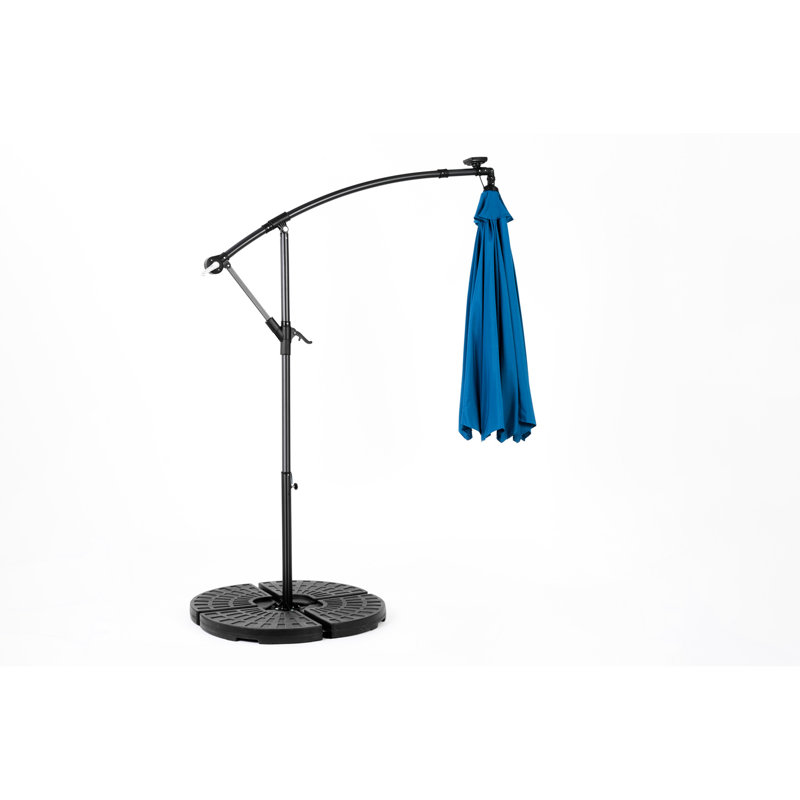 Parasol de patio avec lumières solaires, conduit pratique pour la décoration de jardin -, Bleu