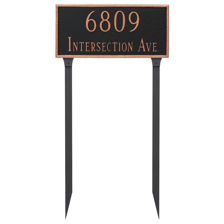 Washington Rectangle 2-Line Lawn Address Sign