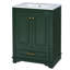 Meuble-lavabo de 24 po en céramique, meuble-lavabo contemporain avec poignées en argent et fabrication élégante, portes à fermeture en douceur élégantes-1260524955