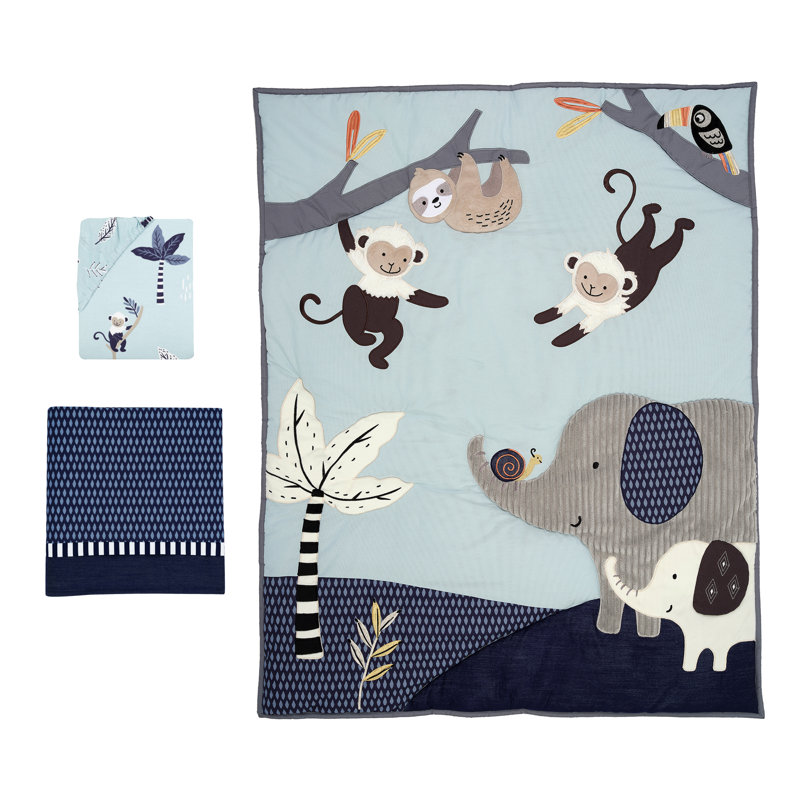 Ensemble de literie pour lit de bébé 3 pièces Jungle Party
