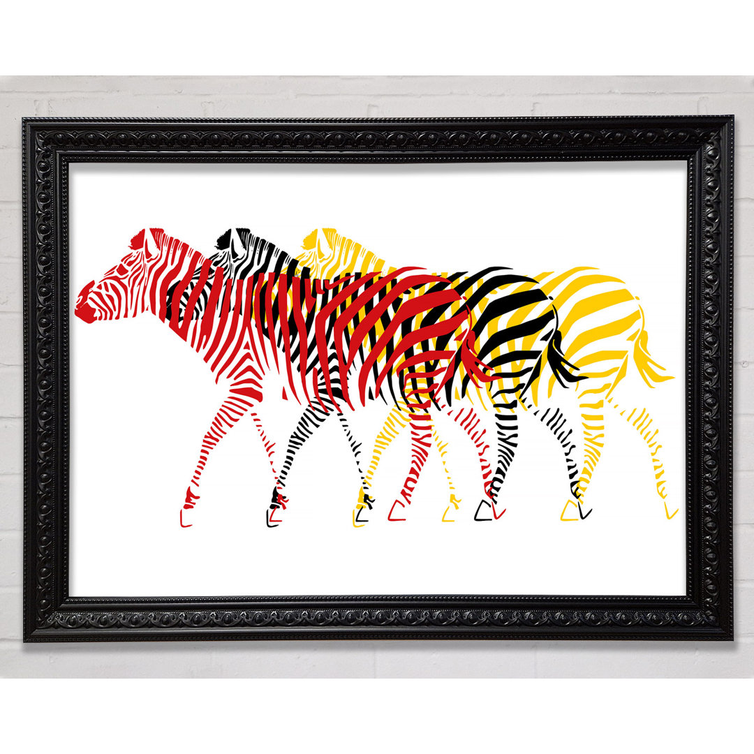 Pop Art Zebra 2 - Einzelne Bilderrahmen Kunstdrucke