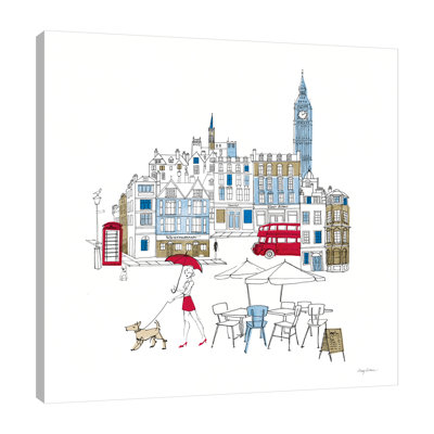 «World Cafe I London Color» par Avery Tillmon - reproduction de dessin sur toile tendue