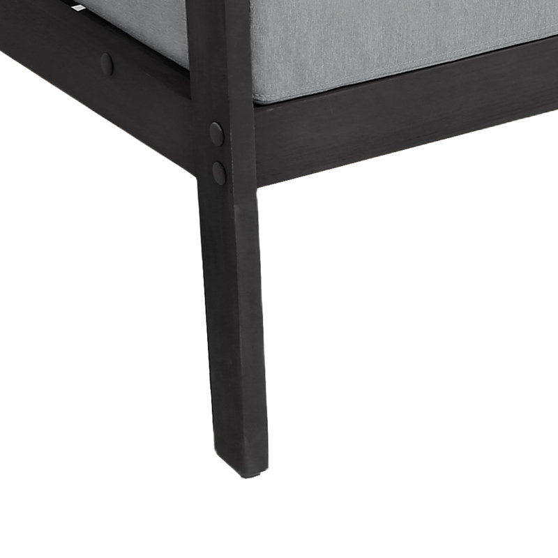Chaises longues d'extérieur en bois de teck avec coussin et accoudoirs Marlo, Gris, Noir
