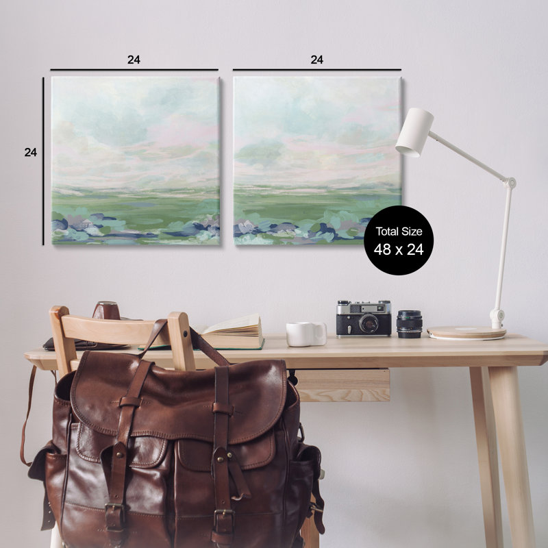  Abstrait dégradé, paysages, ensemble de 2 toiles sur toile par June Erica Vess, H 24 po x l 24 po