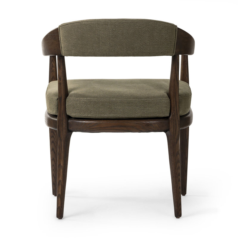 Dane Leather Upholstered Arm Chair, Laken Stone Linen