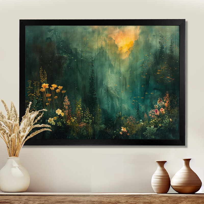 Forêt verte «Enchantment Forest», impressions encadrées, H 12 po x l 20 po, Toile avec cadre photo, Noir