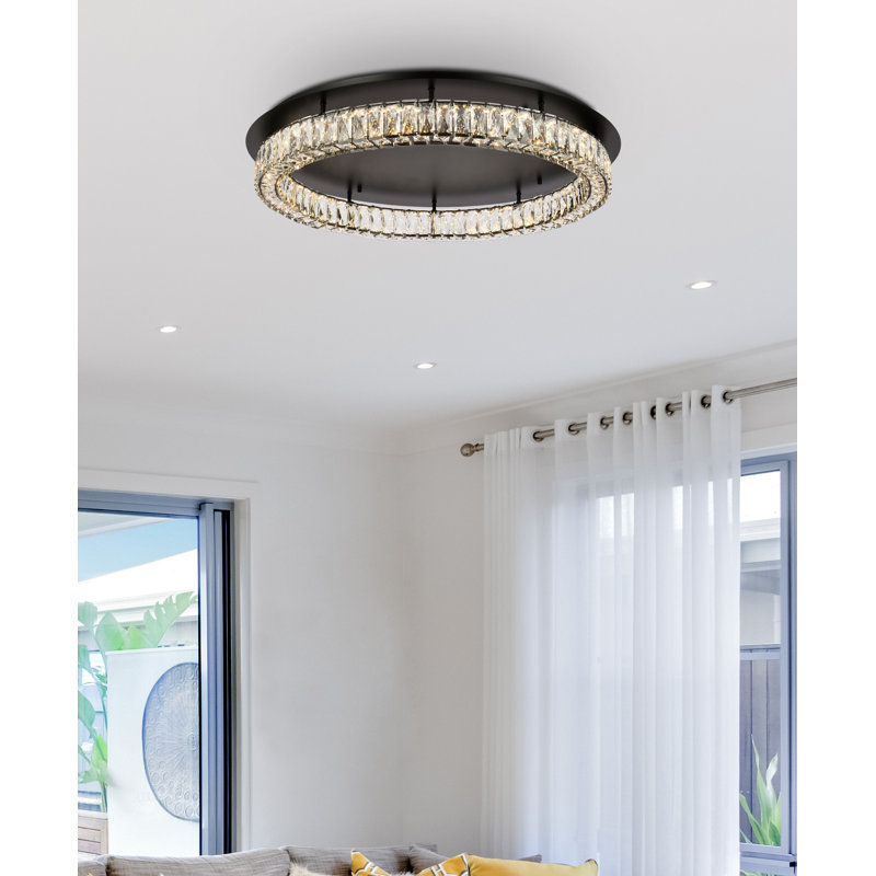 Plafonnier encastré à DEL 17,7 po Bodell, 45, H 1,6 po x l 33,5 po x P 33,5 po, Noir