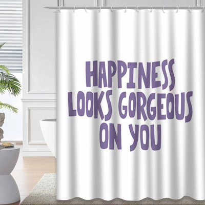 Rideau de douche Happiness Lettrage