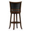 Tabouret de comptoir pivotant rembourré Catt avec structure en bois massif-2075987663