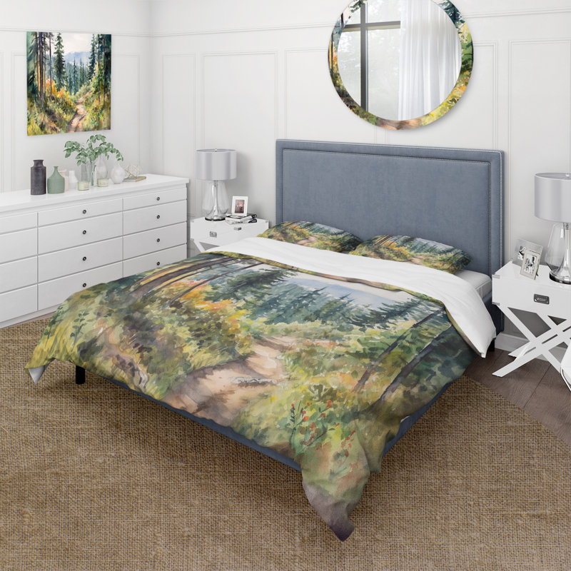 Little Road In Mountain Landscape X - Ensemble de housse de couette paysages - Microfibre de polyester