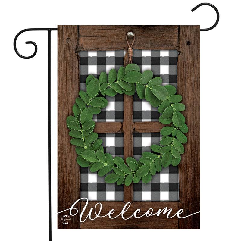 Drapeau de jardin couronne de buis