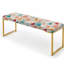 Motif de petits triangles en rose pâle - Banc rembourré géométrique doré-135656732