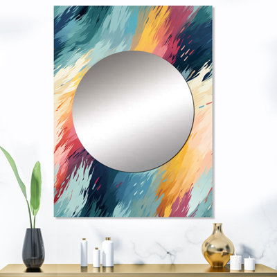 Art contemporain Kilroy, motif à chevrons - miroir décoratif abstrait