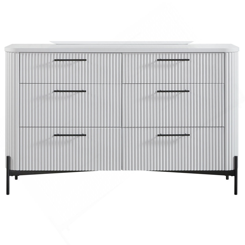 Commode 6 tiroirs - Blanc, Blanc