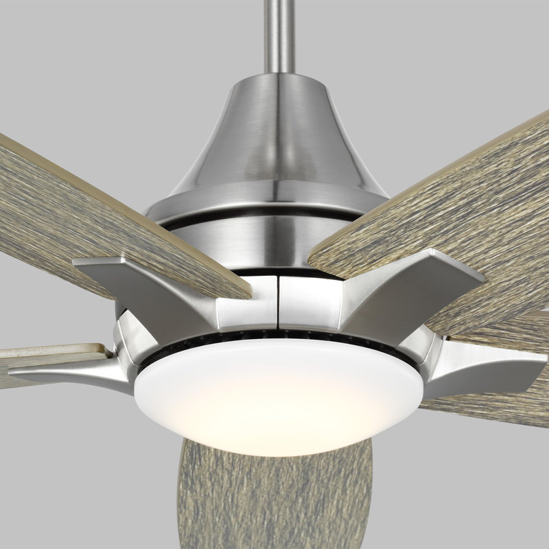 Melva 52'' Ceiling Fan with LED Lights, Brushed Silver/Gray