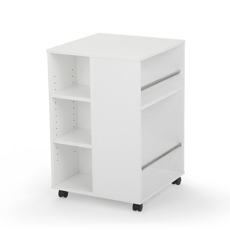 White 4-Sided Craft Storage Cube with Casters