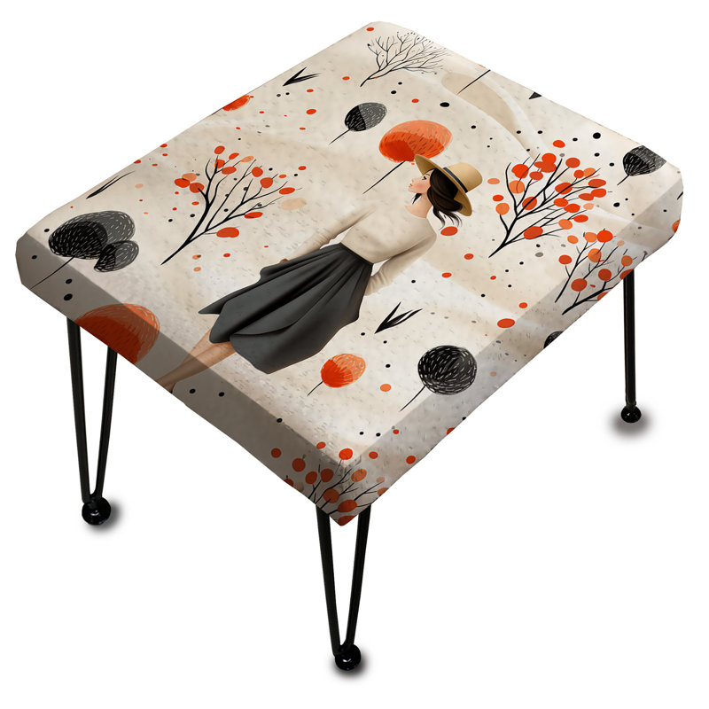 Motif minimaliste de mode féminine - Repose-pieds rectangulaire Mid-Century