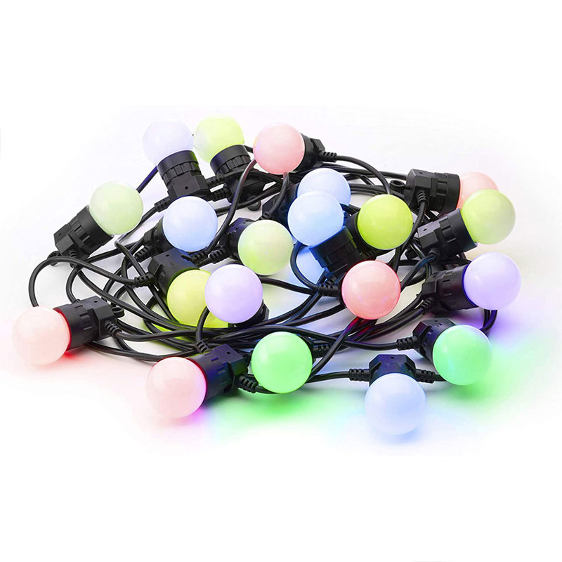 20 - Bulb 396'' Plug-in LED String Light, Pink/Yellow/Blue