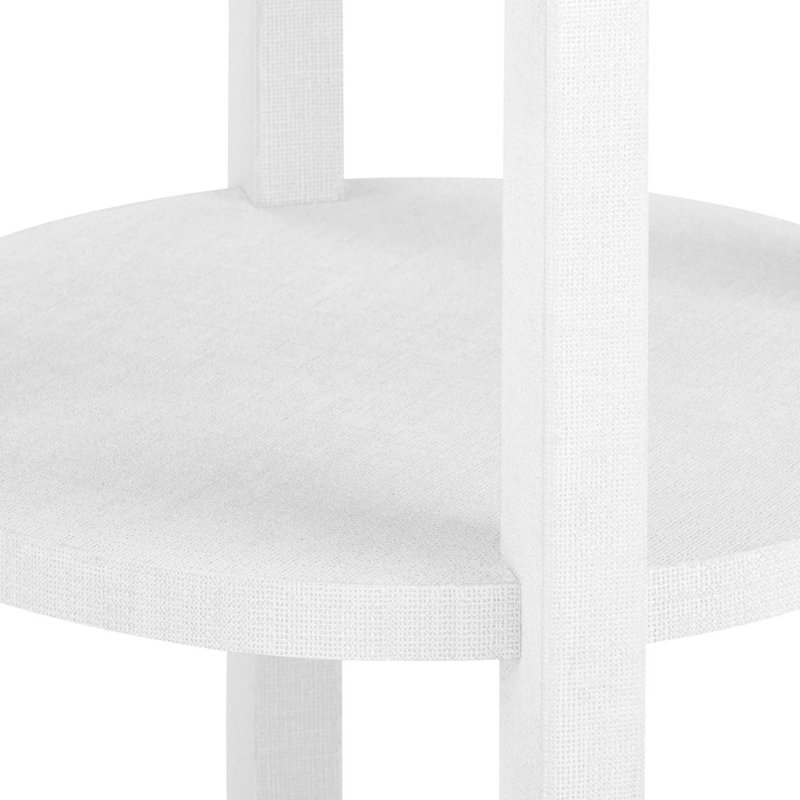 Claudette End Table, White, White