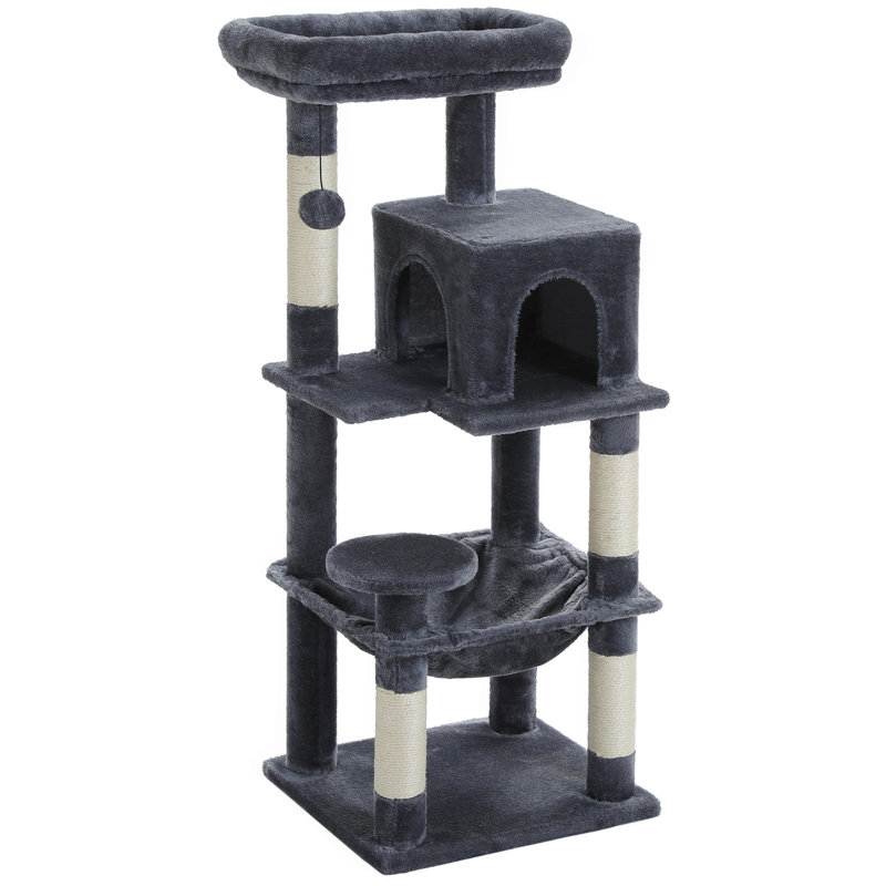 45.7" Multi-Level Indoor Cat Climbing Tree, Dark Gray