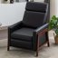 Ensemble de 2 fauteuils inclinables réglables modernes avec cadre en bois et coussin d'assise épais