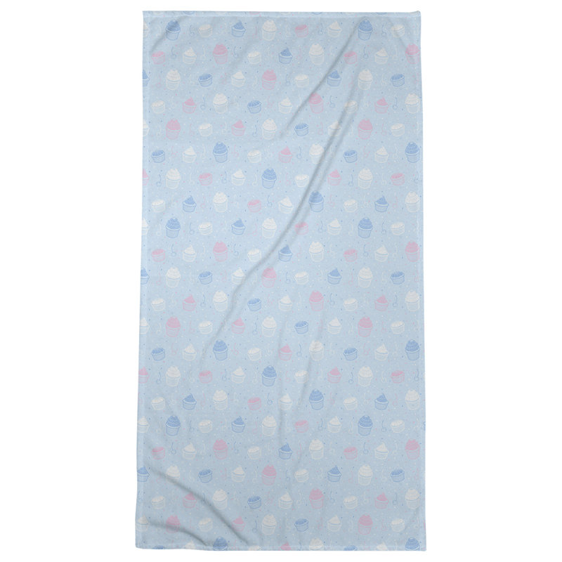 Katelyn Elizabeth Cotton Blend Bath Towel, Blue/Pink