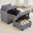 Storage Upholstered Armchair with Ottoman-2068325259