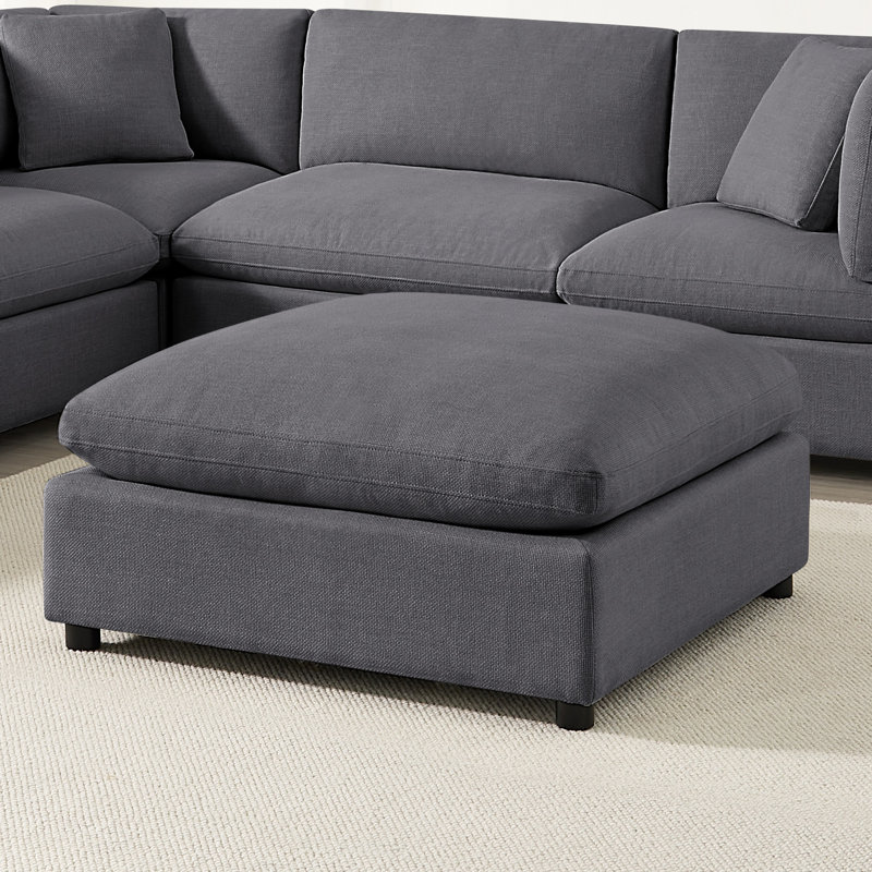 Jazzmyne Fabric Ottoman, Gray Polyester
