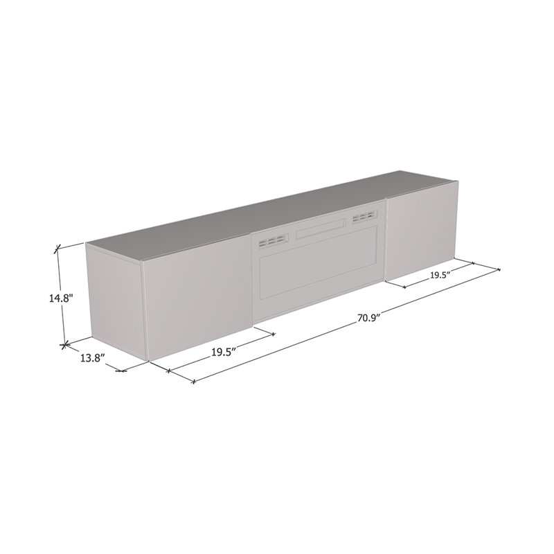 Baja WH-EF Floating Fireplace TV Stand, Walnut
