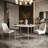 Rivet Modern Industrial Sintered Stone Dining Table with Forged Metal Base-678775256