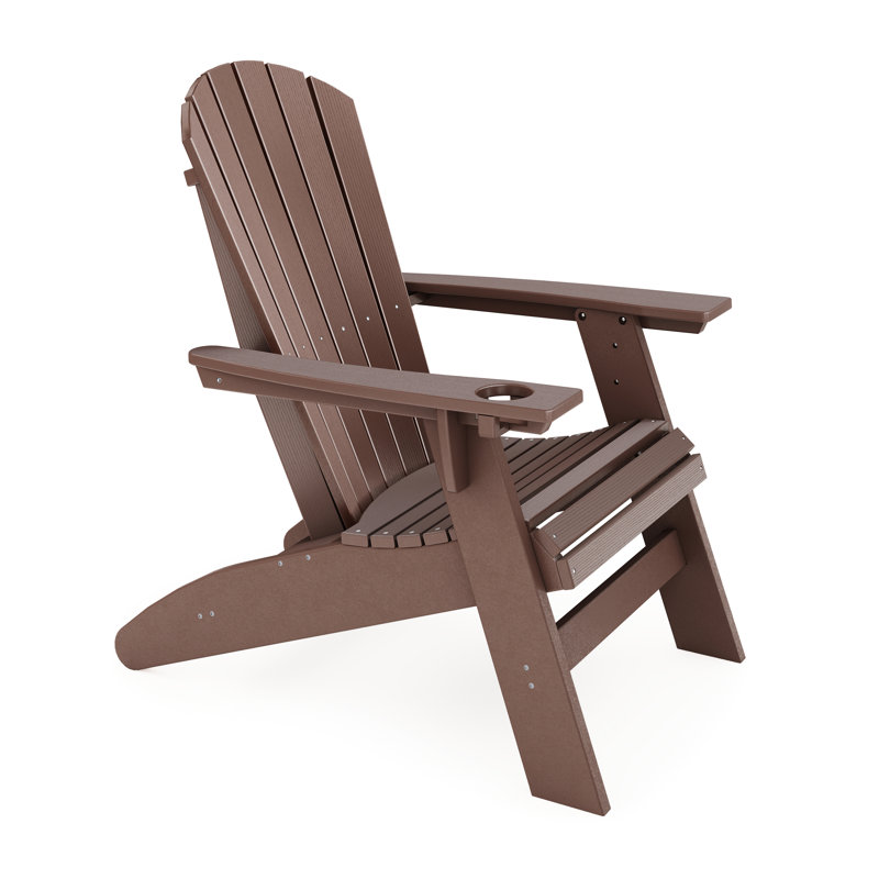 Chaise avec porte-gobelet - Espace extérieur brun pour plus de confort