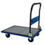 Chariot à plat robuste de 660 lb avec roulettes pivotantes à 360 ° - Diable pliable bleu pour le chargement et le rangement-119713001