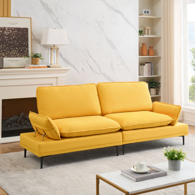 Yellow 89 Inch, For Home Office And Apartment Use, Easy Assembly, Stain- Interior, 2, Solid Wood + Artificial Board, 33.41 Inch High, Sponge Filled Back 31.01 Wide,