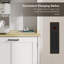 White 175cm Tall Kitchen Sideboard Storage Cabinet | Built-in Charging Station & 26.5L Rubbish Bin, 3 Door Shelves, 2 Acrylic Doors, Freestanding Cupboard for Kitchen, Dining Room