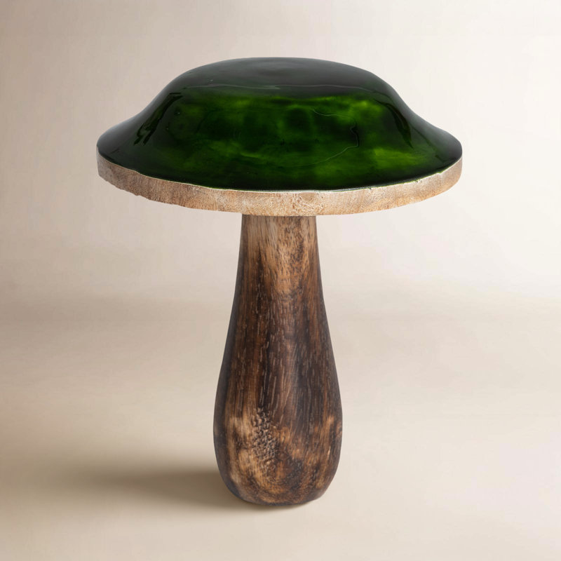 Champignon en bois laqué forêt