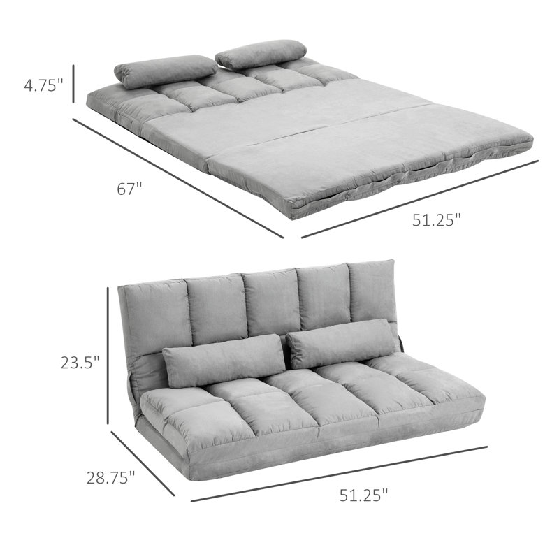 Canapé HOMcom, canapé-lit pliant, chaise longue d'invité avec 2 coussins, dossier et appui-tête réglables