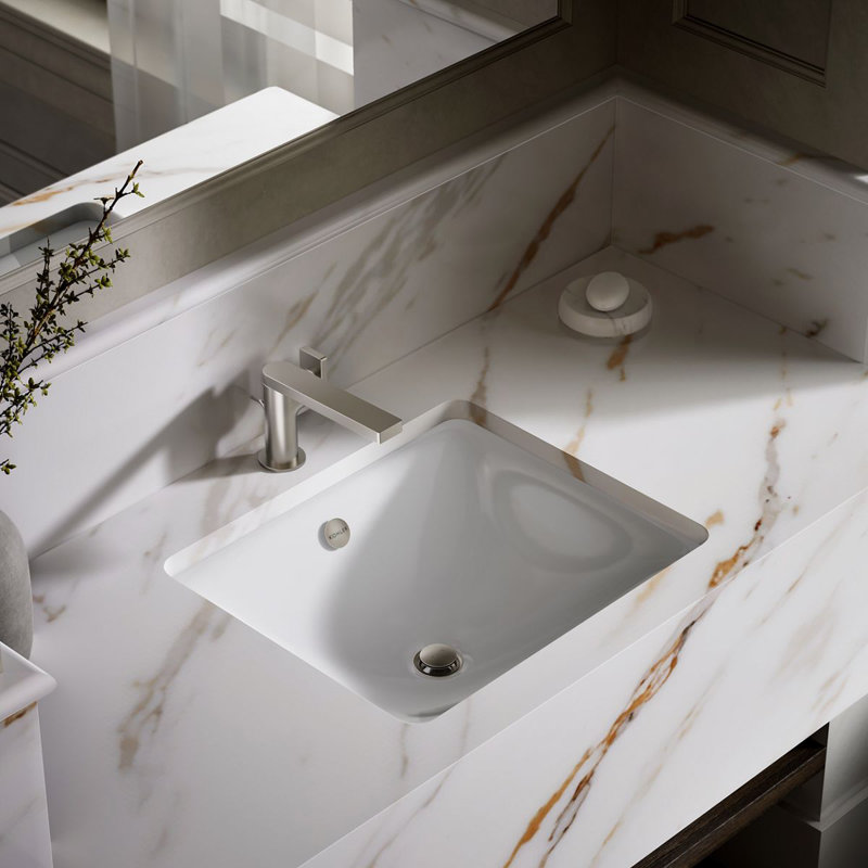 Iron Plains Dual-Mount Bathroom Sink, White