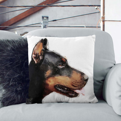 Magnificent Doberman Cushion with Filling