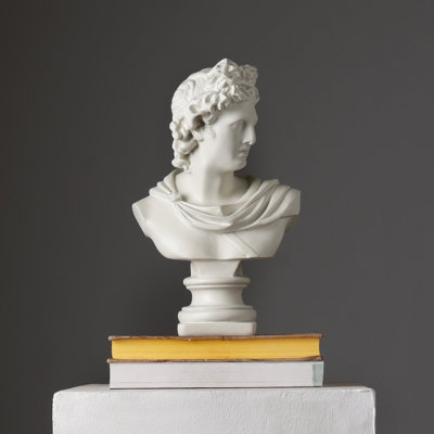 Greco-Roman Classical Bust Sculpture – Matte Resin Decorative Accent (30 cm) 