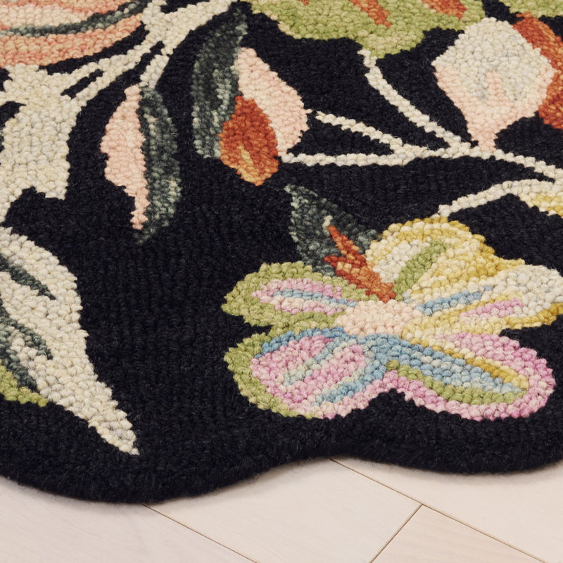 Jardin Hand Tufted Wool; Cotton Floral Indoor Rug, Square 3'