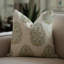 Coussin décoratif en lin viscoélastique vert clair fabriqué à la main Fabividine Kumud, 18 x 18 po-106270136-106270138-106270140