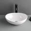 Lavabo de salle de bain ovale en porcelaine vitrifiée blanc