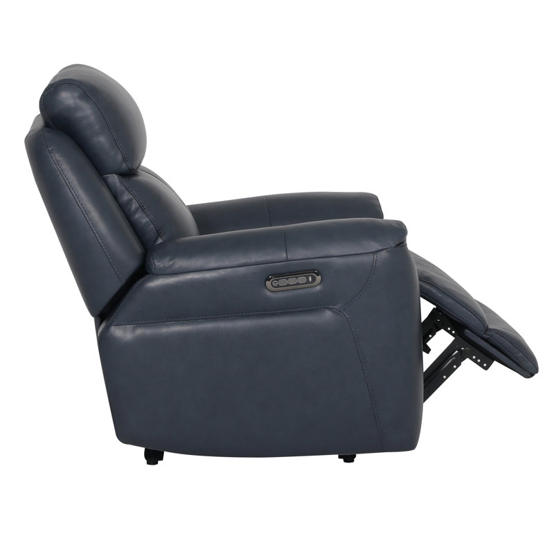 Fauteuil inclinable électrique Minnis P3, Marine, Opulent cuir fleur à dessus bleu marine