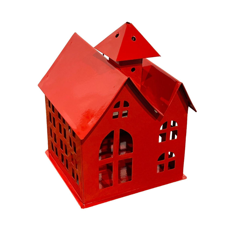 Small Fire House Bird House Red