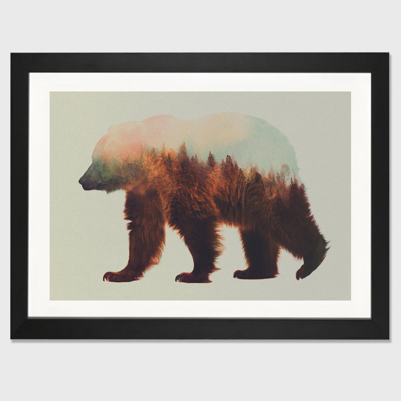 « bjorn », impression, H 16 po x l 24 po x P 1 po, Papier encadré noir