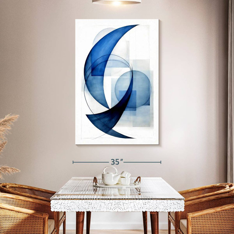 Avery Dynamic Blue Circles II, 51" H x 34" W