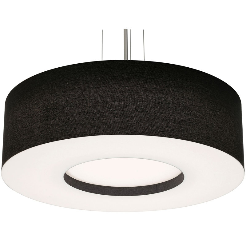 Luminaire suspendu tambour Bozko, Noir, Oui, H 46 po x l 30 po x P 30 po