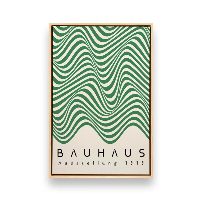 «Bauhaus Curves in Motion», reproduction sur toile, Cadre flottant brun, H 18,75 po x l 12,75 po